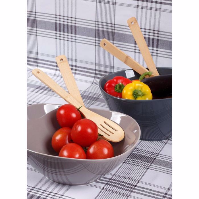 Cryspo Trio Salatiera Porselanis Trigniki me Koutales Bamboo 'BEIGEGREY' 26000933